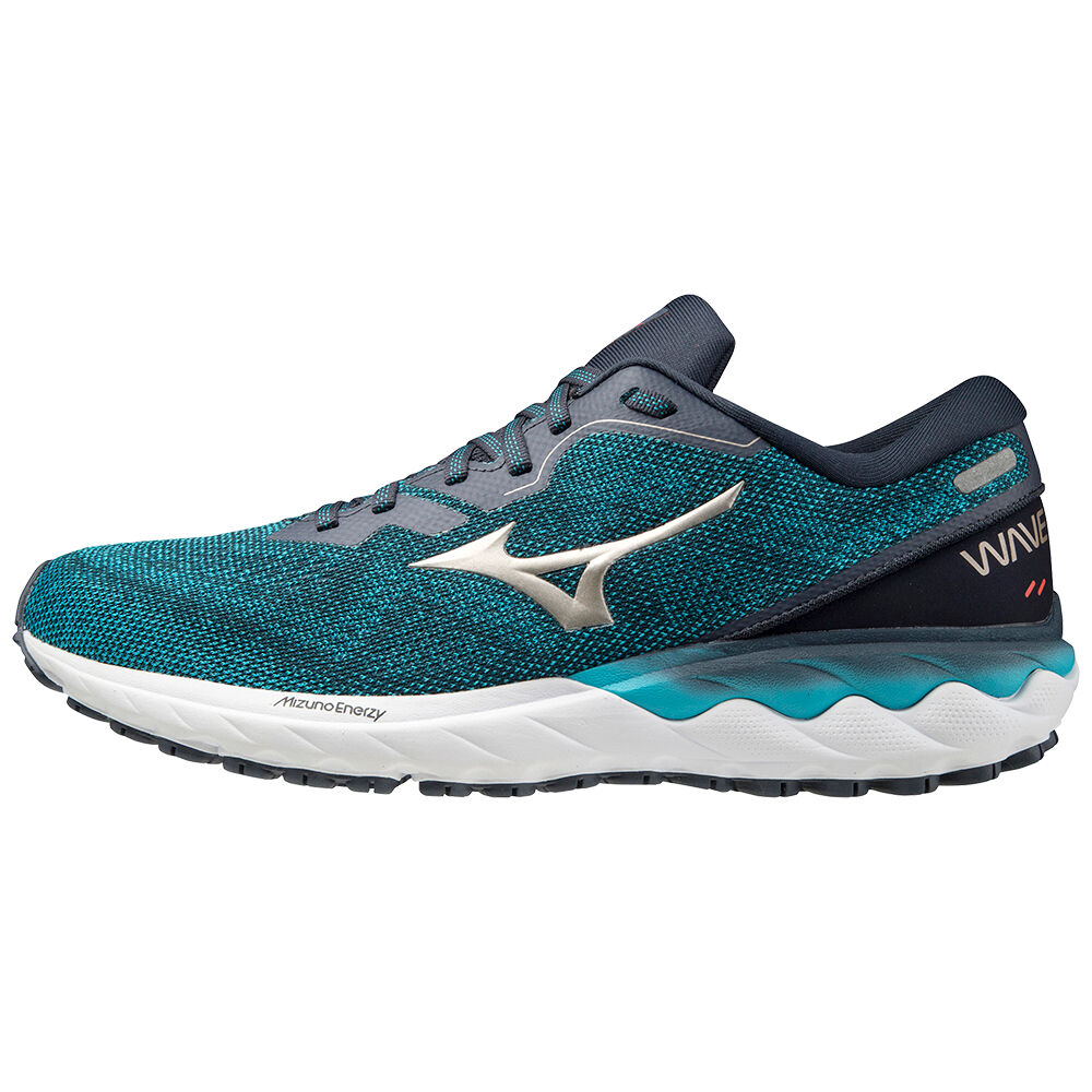 Sapatilhas Running Mizuno Wave Skyrise 2 - Homem - Turquesa/Platina - SPYFR4279